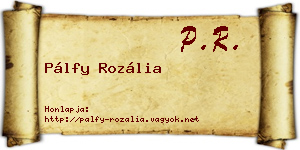 Pálfy Rozália névjegykártya